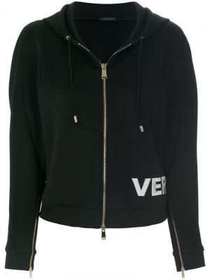 Худи на молнии с логотипом Versace. Цвет: чёрный