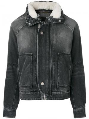 Приталенная джинсовая куртка Saint Laurent. Цвет: серый