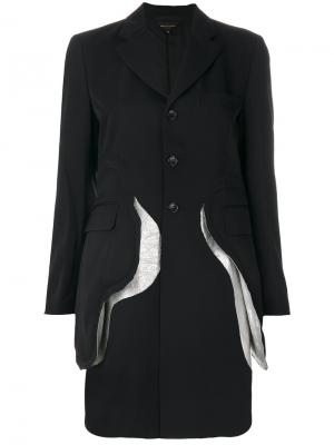 Однобортное пальто с клапанами Comme Des Garçons. Цвет: чёрный
