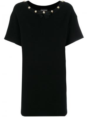 Платье-футболка с заклепками у выреза Boutique Moschino. Цвет: чёрный