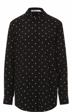 Шелковая блуза свободного кроя T by Alexander Wang. Цвет: черно-белый