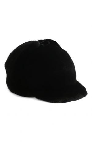 Норковая кепка Бруно FurLand. Цвет: черный