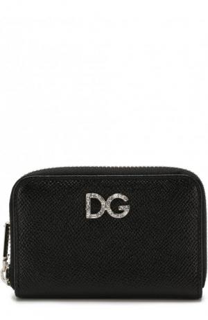 Кожаный кошелек на молнии с тиснением Dauphine Dolce & Gabbana. Цвет: черный