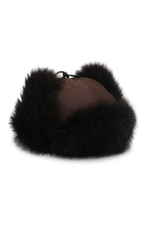 Меховая шапка-ушанка Джими FurLand. Цвет: коричневый