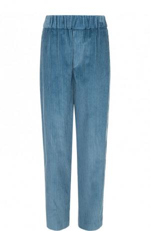 Хлопковые брюки с эластичным поясом и карманами Isabel Marant. Цвет: голубой