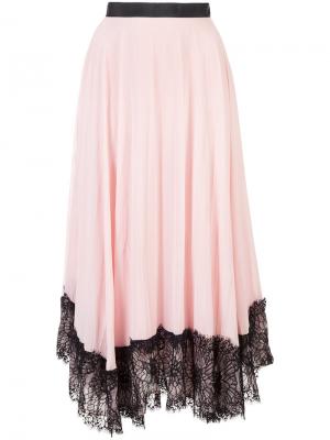 Асимметричная юбка с оборками Cinq A Sept. Цвет: розовый и фиолетовый