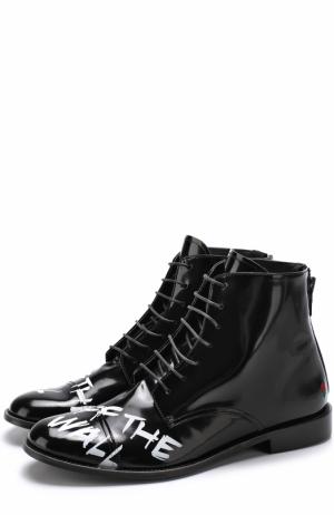 Высокие кожаные ботинки на шнуровке с контрастной отделкой Joshua Sanders. Цвет: черный