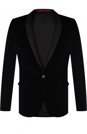 Однобортный вечерний пиджак HUGO. Цвет: черный