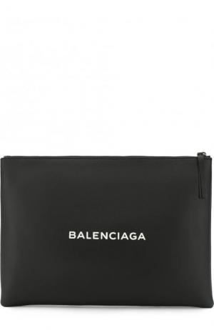 Кожаный клатч Everyday Clip L Balenciaga. Цвет: черный