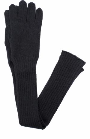 Удлиненные кашемировые перчатки Tegin. Цвет: черный