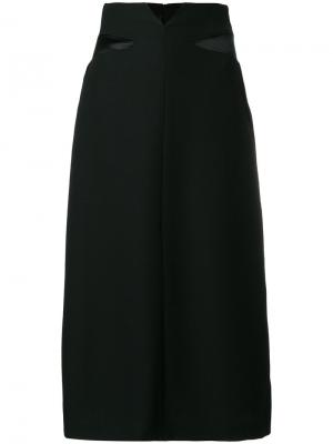 Удлиненная юбка с завышенной талией Maison Margiela. Цвет: чёрный