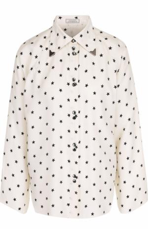 Блуза свободного кроя с принтом в виде звезд Nina Ricci. Цвет: светло-бежевый