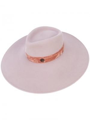 Шляпа с широкими полями Maison Michel. Цвет: розовый и фиолетовый
