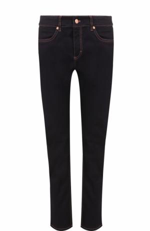 Укороченные джинсы-скинни с контрастной прострочкой Escada Sport. Цвет: темно-синий