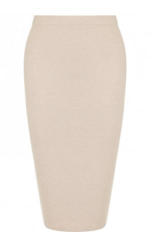 Однотонная юбка-карандаш с эластичным поясом D.Exterior. Цвет: бежевый