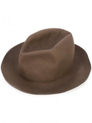 Классическая шляпа-федора Horisaki Design & Handel. Цвет: коричневый