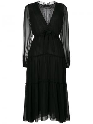 Платье с кружевной отделкой Giambattista Valli. Цвет: чёрный