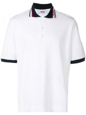 Рубашка-поло с логотипом MSGM. Цвет: белый