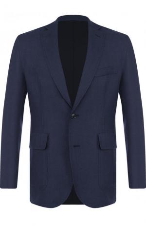 Однобортный шерстяной пиджак Brioni. Цвет: синий
