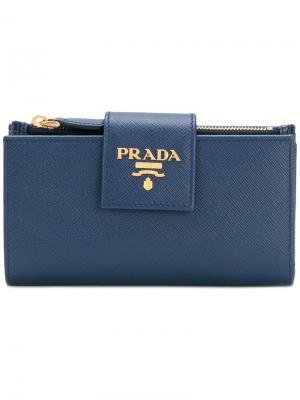 Logo plaque wallet Prada. Цвет: синий