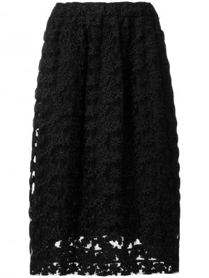 Мини-юбка с вышивкой Comme Des Garçons Noir Kei Ninomiya. Цвет: чёрный