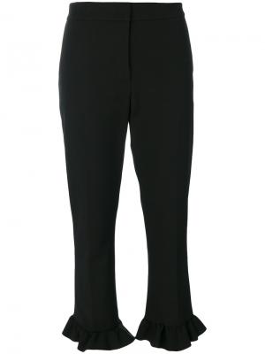 Укороченные брюки с оборками MSGM. Цвет: чёрный
