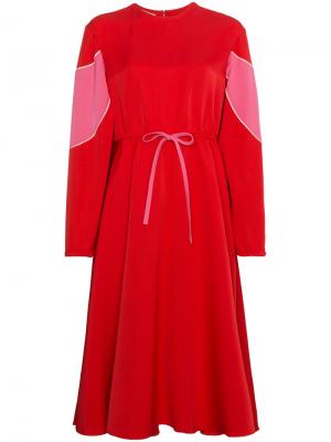 Платье миди со шнурком Valentino. Цвет: красный