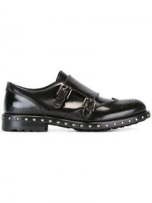 Туфли монки с ремешками Dolce & Gabbana. Цвет: чёрный