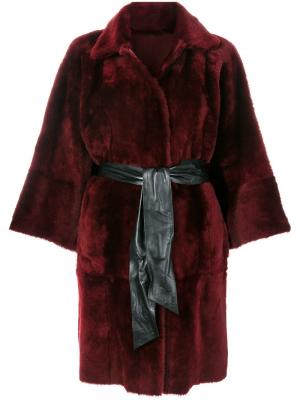 Пальто с поясом Drome. Цвет: красный