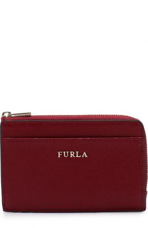 Кожаный футляр для кредитных карт с отделением на молнии Furla. Цвет: красный