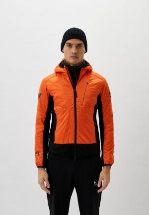 Куртка горнолыжная EA7. Цвет: оранжевый