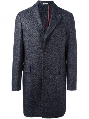 Однобортное пальто Boglioli. Цвет: синий