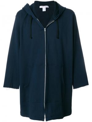 Midi frayed zipped hoodie Comme Des Garçons Shirt Boys. Цвет: синий
