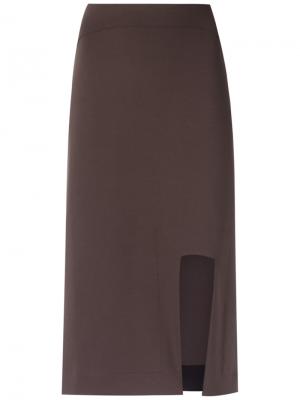 Асимметричная юбка Gloria Coelho. Цвет: коричневый