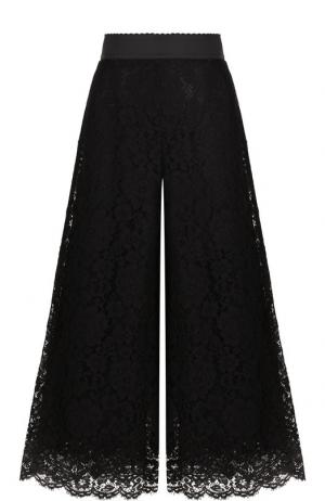 Кружевные брюки с эластичным поясом Dolce & Gabbana. Цвет: черный