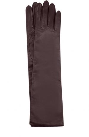 Удлиненные кожаные перчатки Sermoneta Gloves. Цвет: бордовый