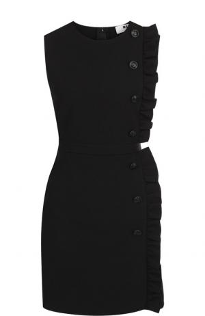 Приталенное мини-платье с оборками MSGM. Цвет: черный