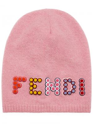 Вязаная шапка Fun Fair Fendi. Цвет: розовый и фиолетовый