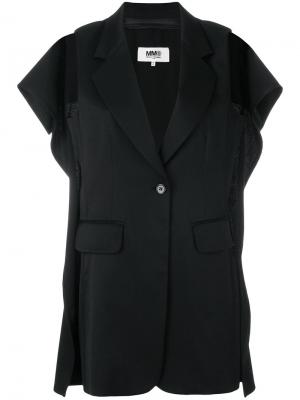 Пиджак без рукавов с вырезными деталями Mm6 Maison Margiela. Цвет: чёрный