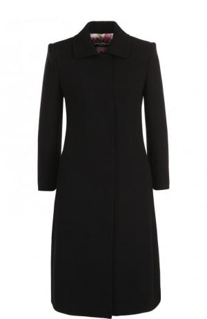 Приталенное шерстяное пальто с укороченным рукавом Dolce & Gabbana. Цвет: черный