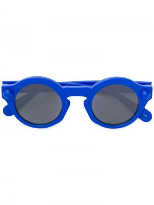 Солнцезащитные очки в круглой оправе Christopher Kane Eyewear. Цвет: синий