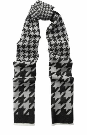 Шерстяной шарф с узором houndstooth Escada. Цвет: черный