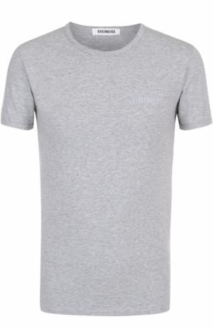 Комплект из двух хлопковых футболок с круглым вырезом Dirk Bikkembergs. Цвет: серый