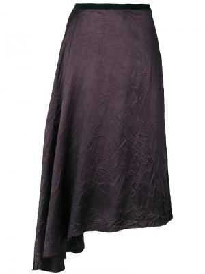 Асимметричная юбка с драпировкой Maison Margiela. Цвет: розовый и фиолетовый