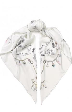 Шелковый платок с принтом Faliero Sarti. Цвет: белый