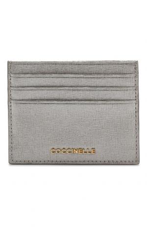 Кожаный футляр для кредитных карт Coccinelle. Цвет: серебряный