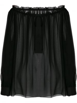Полупрозрачная расклешенная блузка Alberta Ferretti. Цвет: чёрный
