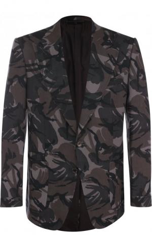 Однобортный льняной пиджак Tom Ford. Цвет: темно-зеленый