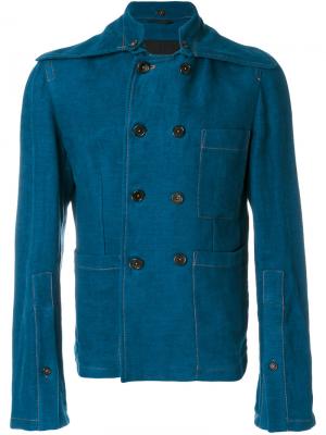 Двубортная куртка Ann Demeulemeester. Цвет: синий