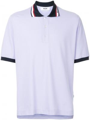 Рубашка-поло с короткими рукавами MSGM. Цвет: розовый и фиолетовый